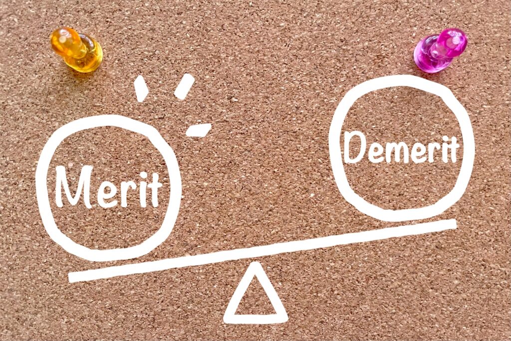 メリットが大きい meritとdemerit